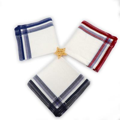 China Yarn Dyed Handkerchief High Quality Mens Striped Printing 100% Cotton Handkerchief for sale