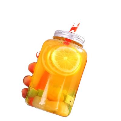 China Non Spill Fat Beverage Bottle Tea Milk Juice Cup PET Vegetarian Milk Tea Bottle Net In Palace Hot Sales Bottle for sale