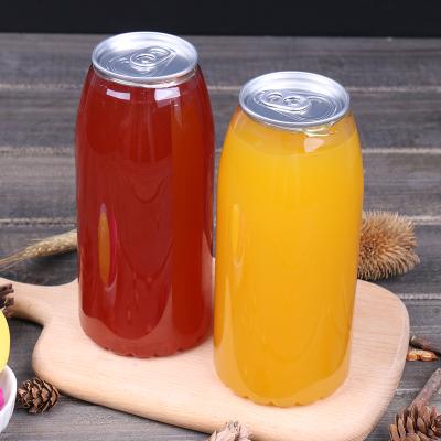 China Canned Food Soft Drink PET Can Plastic Pop Top Milk Tea Beverage Lemon Water Box 650ml for sale