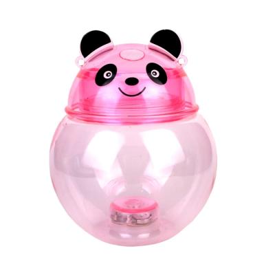 China Beverage Kids Panda Cartoon Beverage Bottle PET Disposable Creative Plastic Juice Cup Gift Bottle for sale