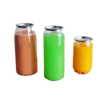 China BOX JUICE BPA Free 350ml 500ml Clear Bulk Clear Custom Transparent Juice Coffee Beverage Pet Can for sale