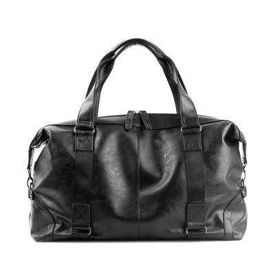 China PU Leather Overnight Men and Women Travel Shoulder Bag Leather Tote Business Fitness Bag Travel Daily Large Waterproof Duffel Bag for sale