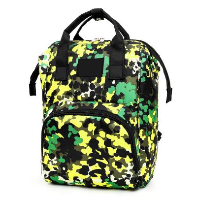 China Custom Travel Organizer Camouflage Camouflage Floral Diaper Bag Cheap High Quality Multifunctional Waterproof Stylish Backpack Bag for sale