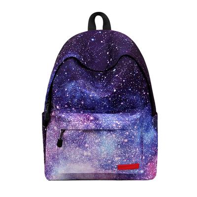 China Waterproof 2021 trends leisure fashion galaxy pattern printing male and female school bag large capacity laptop school bookbag for sale