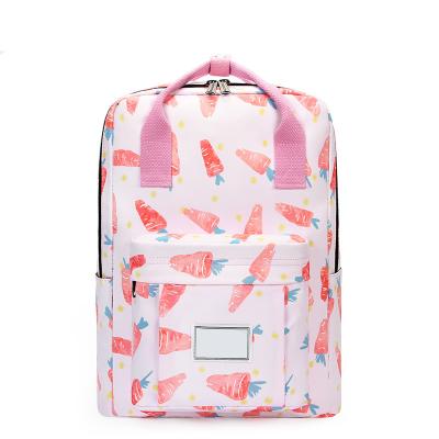 China High Quality Lovely Carrot High Quality Laptop Backpack Korean School Bag Popular Waterproof Casual Pink Printing Backpack for sale