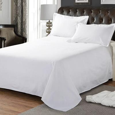 China Wholesale Disposable Queen Size Bed Sheet White Cotton Plain Queen Size Hotel Bed Sheets For Beds Bedding Set for sale