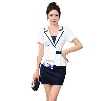 China Wholesale Beauty Hotel Uniforms Hotel Waitress Clothes Receptionist Staff Uniforms Top+skirt/pants OEM/ODM for sale