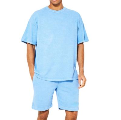 China QUICK DRY custom made shorts and shirts set for man high quality 100% combed cotton t-shirt and summer shorts set for sale