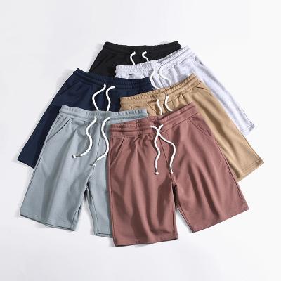 China Anti-Wrinkle High Quality Custom Mens Terry Cotton Shorts Loose Cropped Plus Size Drawstring Mens Shorts 330g Terry Breathable Cotton for sale