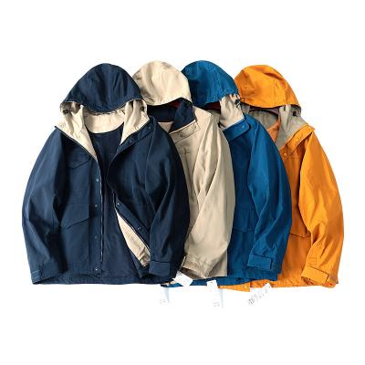 China QUICK DRY OUTDOOR WEAR Increasing Men's Anorak Clothing Casual Loose Plain Hooded Cargo Waterproof Men's Jacket Coat for sale