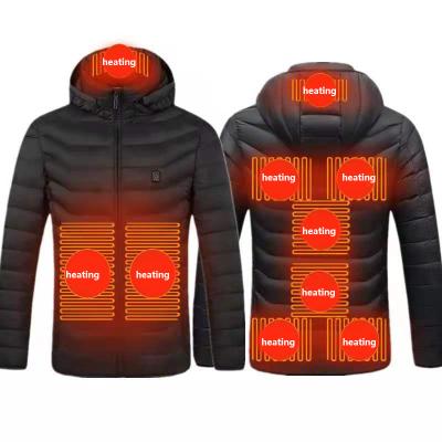 China Custom Windproof QUICK DRY USB Zipper Winter Pockets Warm Hooded Self Heating Shirt Stripper Winter Men Jacket for sale