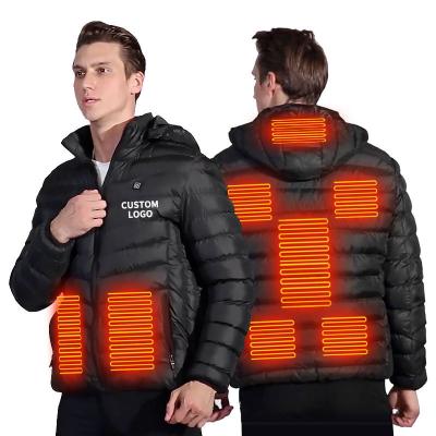 China Men's Hooded Self Hooded Warm Windproof Custom Made QUICK DRY Battery Heating Shirt Winter Zipper Electric USB Heated Jacket for sale