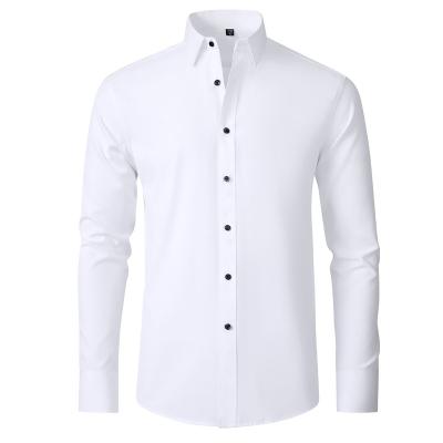 China Anti-pilling Men's Shirt Non-ironing High Quality Long Sleeve Wedding Shirt Business Stretch Short Sleeve Shirts for sale