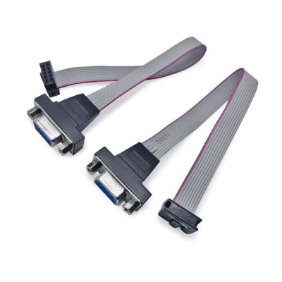 China D Sub 9 Pin Flat Electrical Cable 28AWG Straight Serial RS232 Ribbon Cable for sale