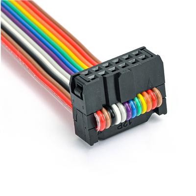 China Custom 2.54mm 12 Pin Ribbon Cable IDC Socket UL2651 28AWG Flat Wire Assembly for sale