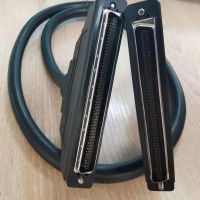 China HPDB 100 Pin MDR Connector SCSI Cable Assembly Black Wire With Brass Contact Material for sale