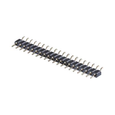 China 2.54mm Machined Pin Header Right Angle SMT SMD PCB Single Row Header Connector for sale