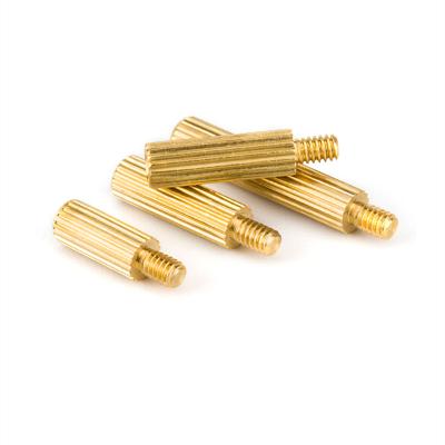 China Male Brass Spacer Studs With Metric Thread Internal External Knurled Standoff Customized for sale