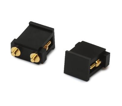 China DC12V Pogo Pin Connector 2.54mm 2pin Male With Cap Pogopin Single Row Right Angle Dip for sale