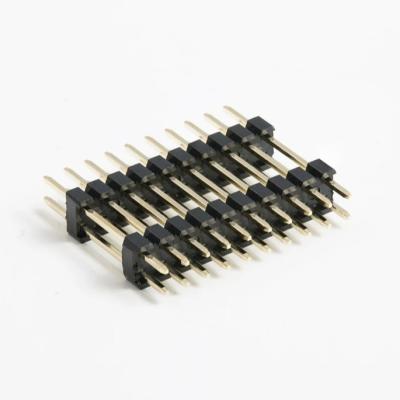 China Custom 2.54mm Pitch Pin Header Connector Dual Row 20 Pin 80 Pin Straight Dip for sale