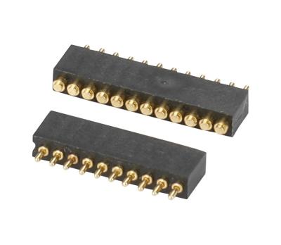 China 1.27mm Pogo Pin Connector h1.5mm L8.0 Dip Type Gold Plated Brass Connector 10 pin for sale