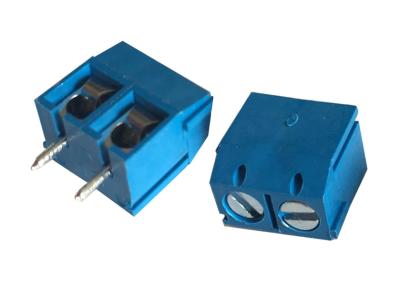 China 5.00mm Pitch 02p Female Straight PCB Connector Blue Terminal Block Connector for sale