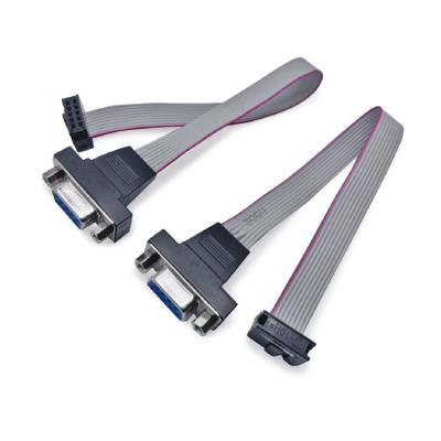 China D-sub DB9 to FC-10p 2.54mm Flat Ribbon Cable Male Female to 10 26 Pin IDC Connector Wire Te koop