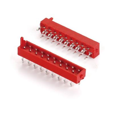 China 2.54mm Pitch IDC Plug PCB Connector Straight TYPE Micro Match Red Cable Male Connector Te koop