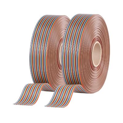 China 8Pin - 64Pin Customized Flat Rainbow Cable Pitch 1.27mm Ribbon Cable 100 M/Roll for sale