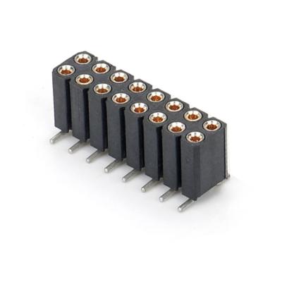 중국 2.54mm 듀얼 라이 H7.0mm SMT PCB 청동 원형 여성 헤더 커넥터 PA6T 블랙 판매용