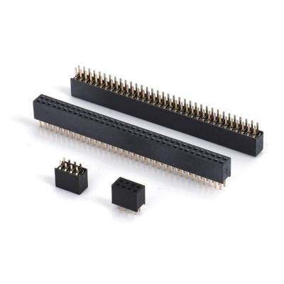 China 1.0 Female Header Dip Double Row Straight PA6T Black 2pin-100pin Board To Board connector for sale