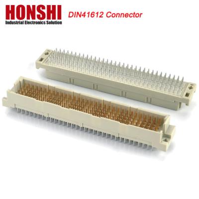 China DIN 41612 Vier rijen Inline 128 Pin DIN41612 Connector Messing PCB Huidige toepassing Te koop