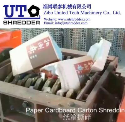 China La caja de cartón de papel industrial resistente se dobla máquina doble de la trituradora del neumático del eje 2, papel de reciclaje usado industrial en venta