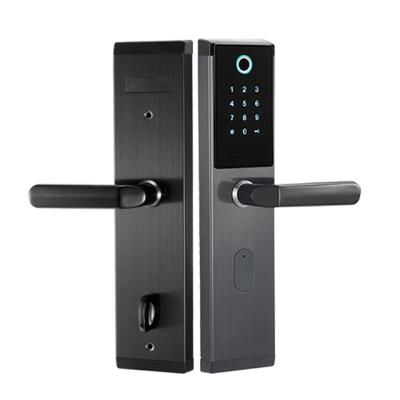 China Schools/Homes/Apartments/Offices Semiconductor Figerprint Aluminum Alloy Zhongshan Biometric Smart Door Lock With UK Rim Lock for sale