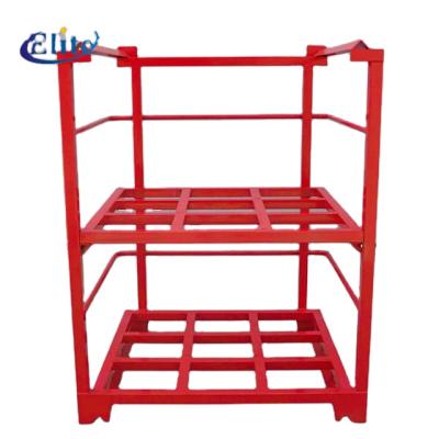 China Factory Price Collapsible Stackable Detachable Corrosion Protection Galvanized Powder Coated Steel Metal Tire Pallet Rack for sale