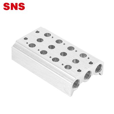 China SNS 4V/4A General Series Parts Aluminum Alloy Air Solenoid Valve Base Pneumatic Manifold for sale