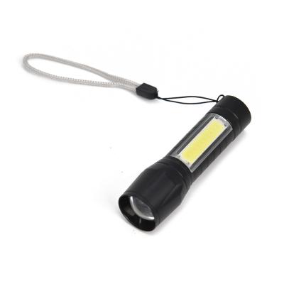 China Focus Head Flashlight Newcomer Rechargeable Battery Emitting White Light Led Torch Led+Cob Rechargeable Aluminum Flashlight for sale