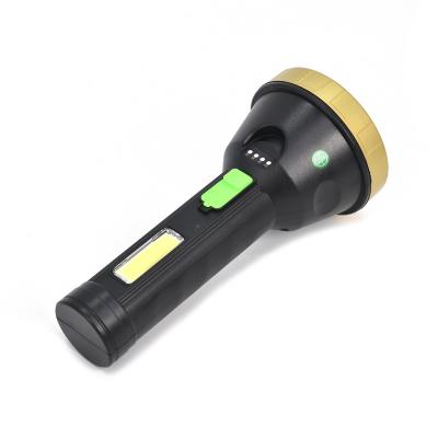 China Super Bright High Quality Rechargeable Led Torch Plastic Led Rechargeable Torch Flashlight High Power for sale