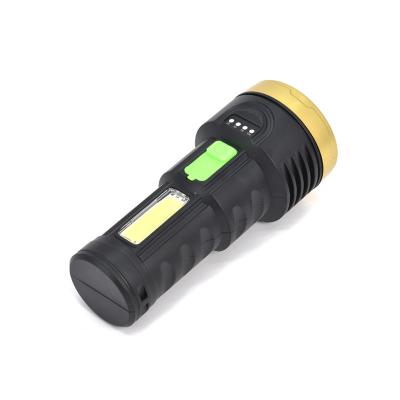 China Wholesale Custom Plastic Rechargeable Handheld Torch Flashlight High Power Flash Light Led Rechargeable Outdoor Flashlight for sale