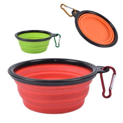 China Viable Wholesale Custom Travel Feeding Bowl Portable Silicone Pet Water Bowl Collapsible Dog Bowl for sale