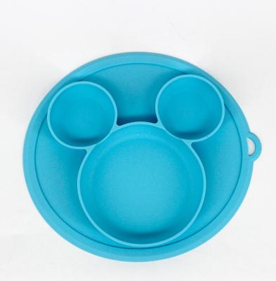 China Suction cup design not be broken or knocked over the clean and tidy silicone dinner plate divided grid silicone bowl children's dinner plate baby bowl silicone for sale