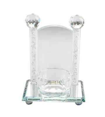 China Customerized Logo Creativity Simplicity Clear Crystal Candelabras Weddings Table Centerpieces Decoration for sale