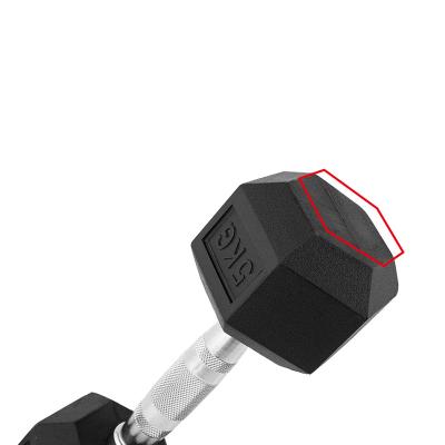 China Durable Free Weight Gym Rubber Hex Dumbbell With Handle Rubber Hex Dumbbell Knurled Grips for sale