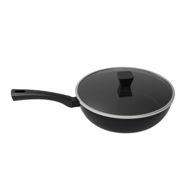 China Minimalist High Quality Eco-friendly Kitchen Cooking Pot Pressed Frying Pan Aluminum Marble Coating Nonstick Frying Pan for sale