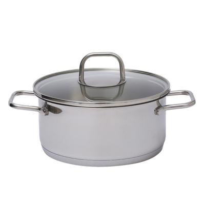 China Best Sustainable Selling Commercial Stock Sauce Pans Stainless Steel Pot Induction Low Cooking Cooking Cookware Sets Stock Pot for sale