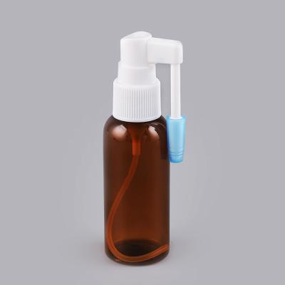 China Medical White Black Color 30ml Throat Spray Bottle Plastic Throat Spray Bottle For Medical for sale