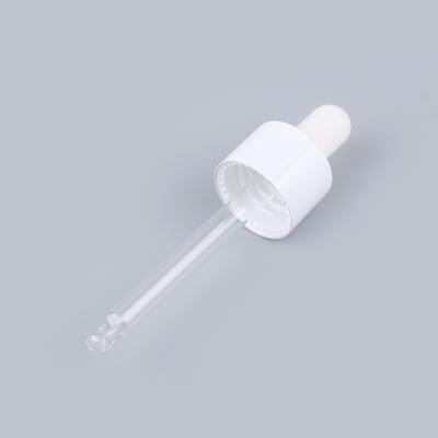 China Non spill hot sale glass oil dropper 18/410 20/410 cosmetic dropper with plastic cap for sale