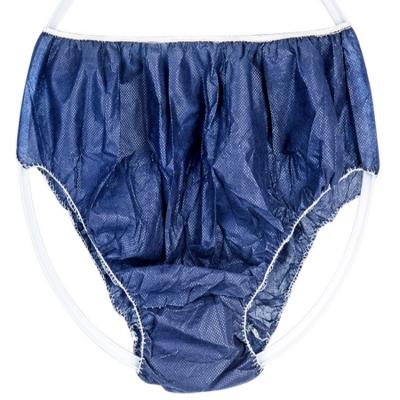 China Comfortable Hot Sale Dark Blue Free Sample Nonwoven Health Care Underwear Men's Disposable Briefs For Spa for sale