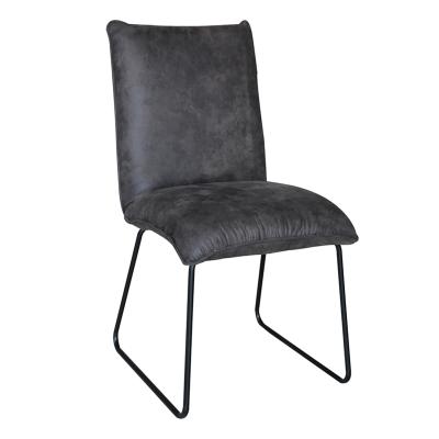 China Modern Design Wholesale Price Luxury Gray Fabric Upholstered Padded Dining Chair for sale