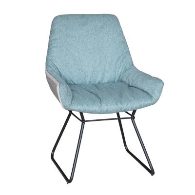 China Hot Modern Design Style Restaurant Furniture Upholstered Luxury Fabric Retro With Metal Leg Dining Chair for sale